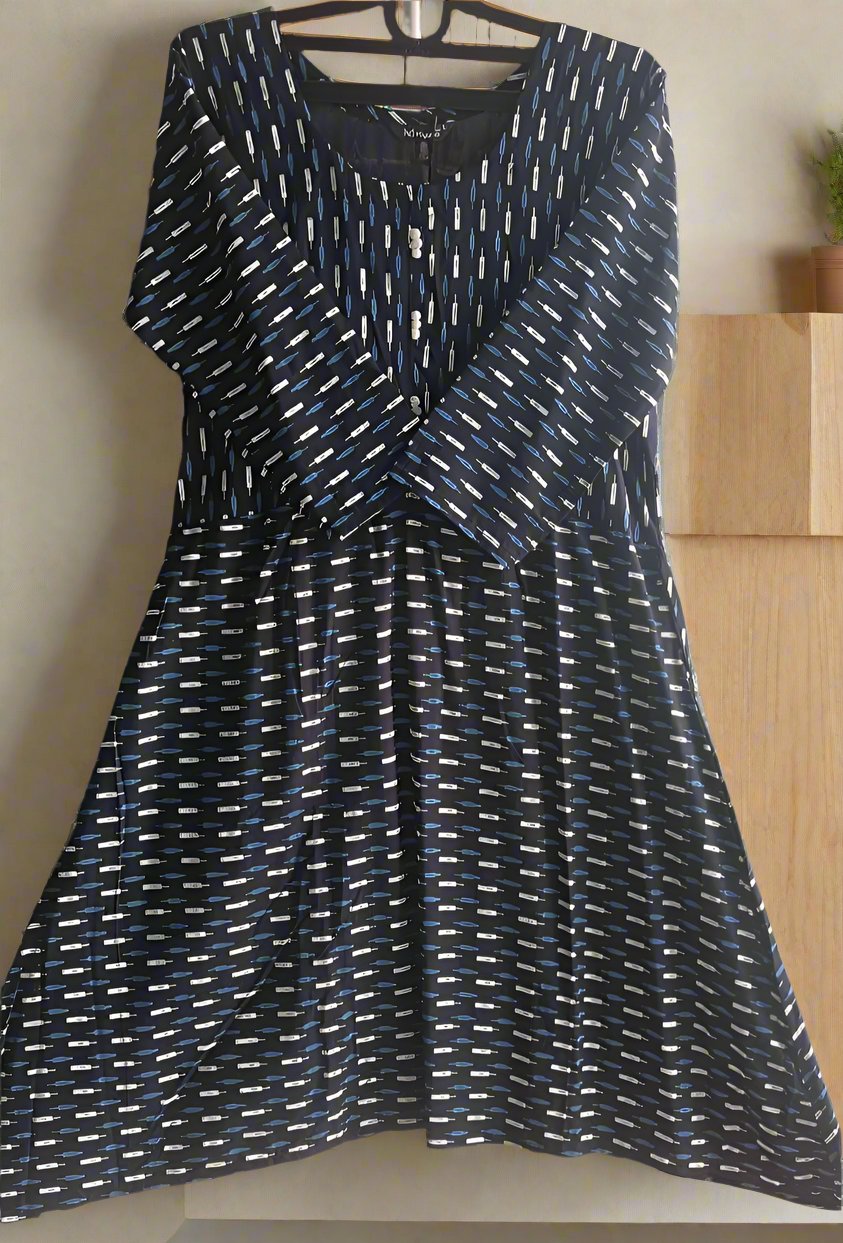 Umbrella Type Kurti - Blue lines