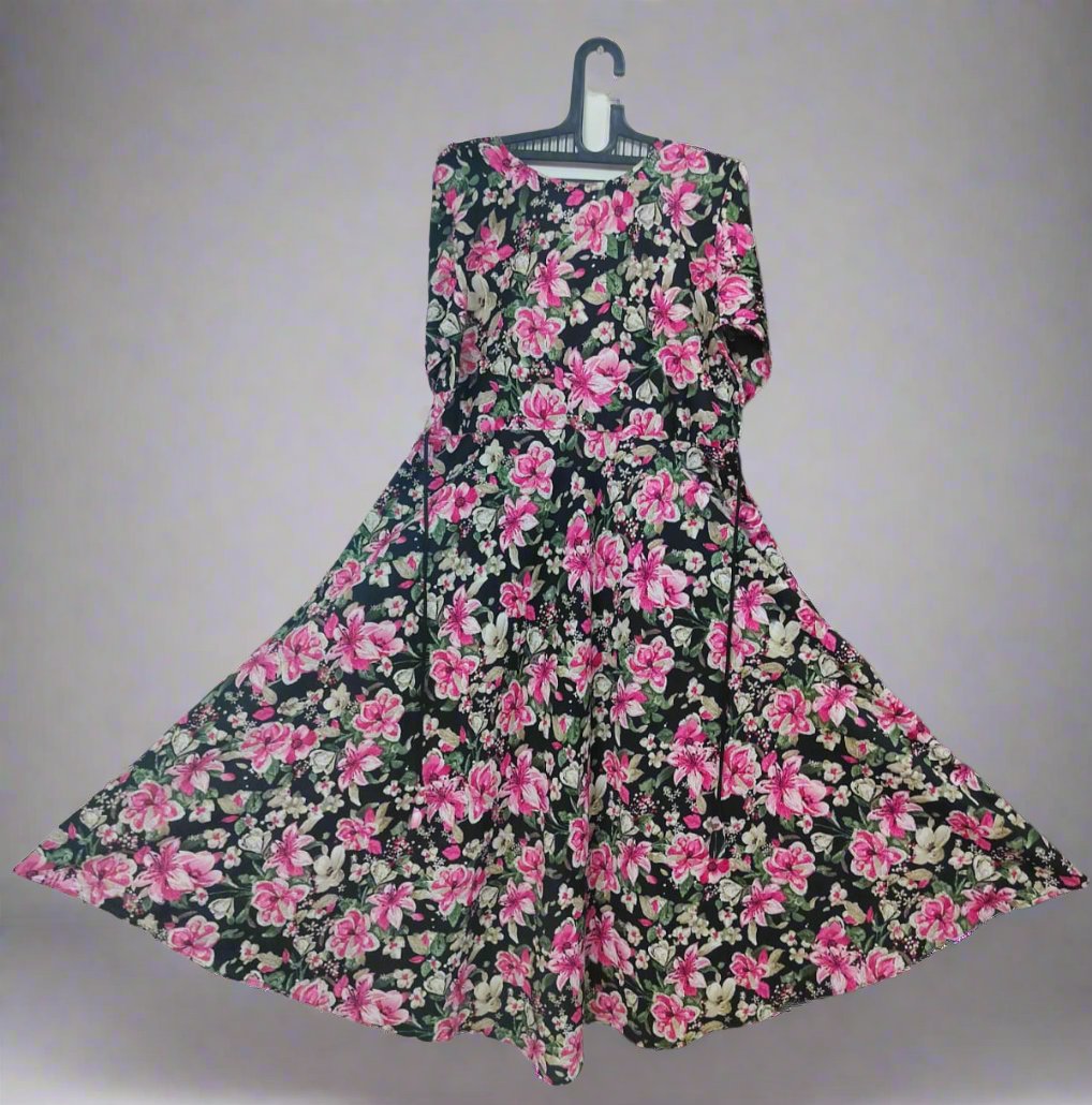 Black-Floral Anarkali Top! πΈ