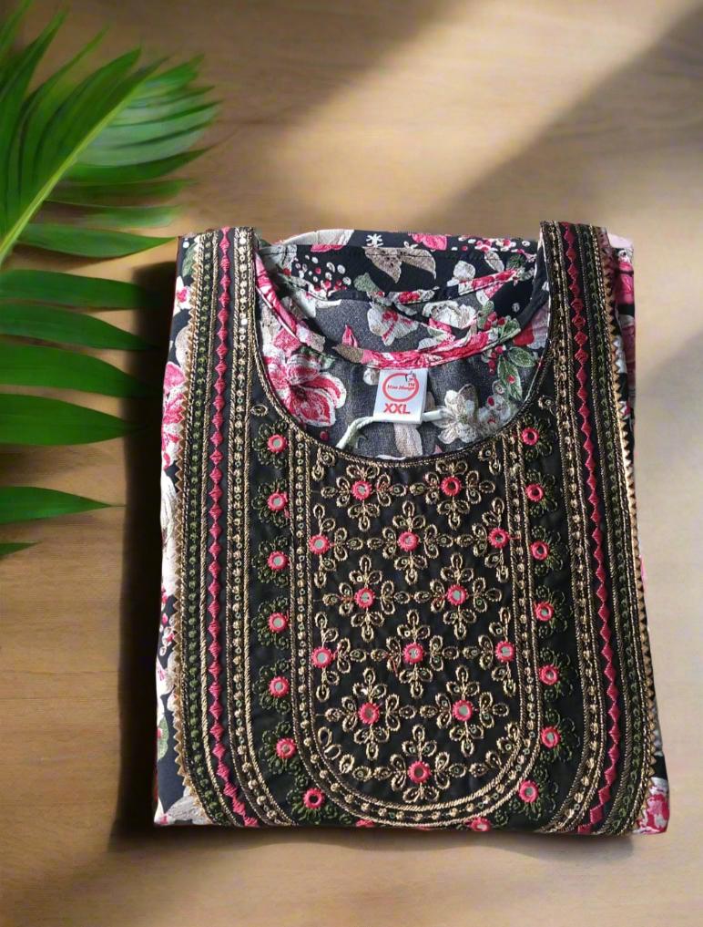 Black-Floral Anarkali Top! πΈ