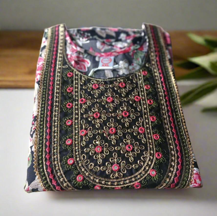 Black-Floral Anarkali Top! πΈ