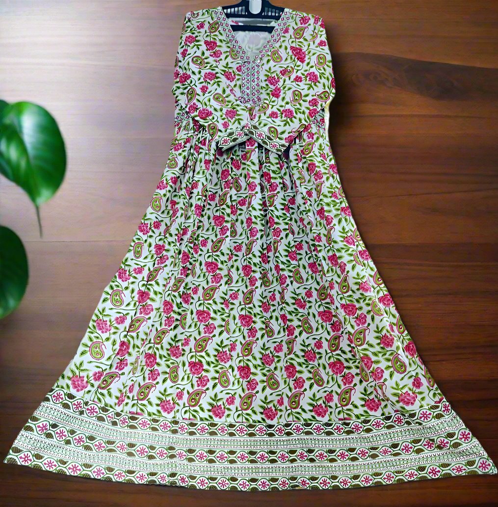 Floral Anarkali Long Gown ๐ธ