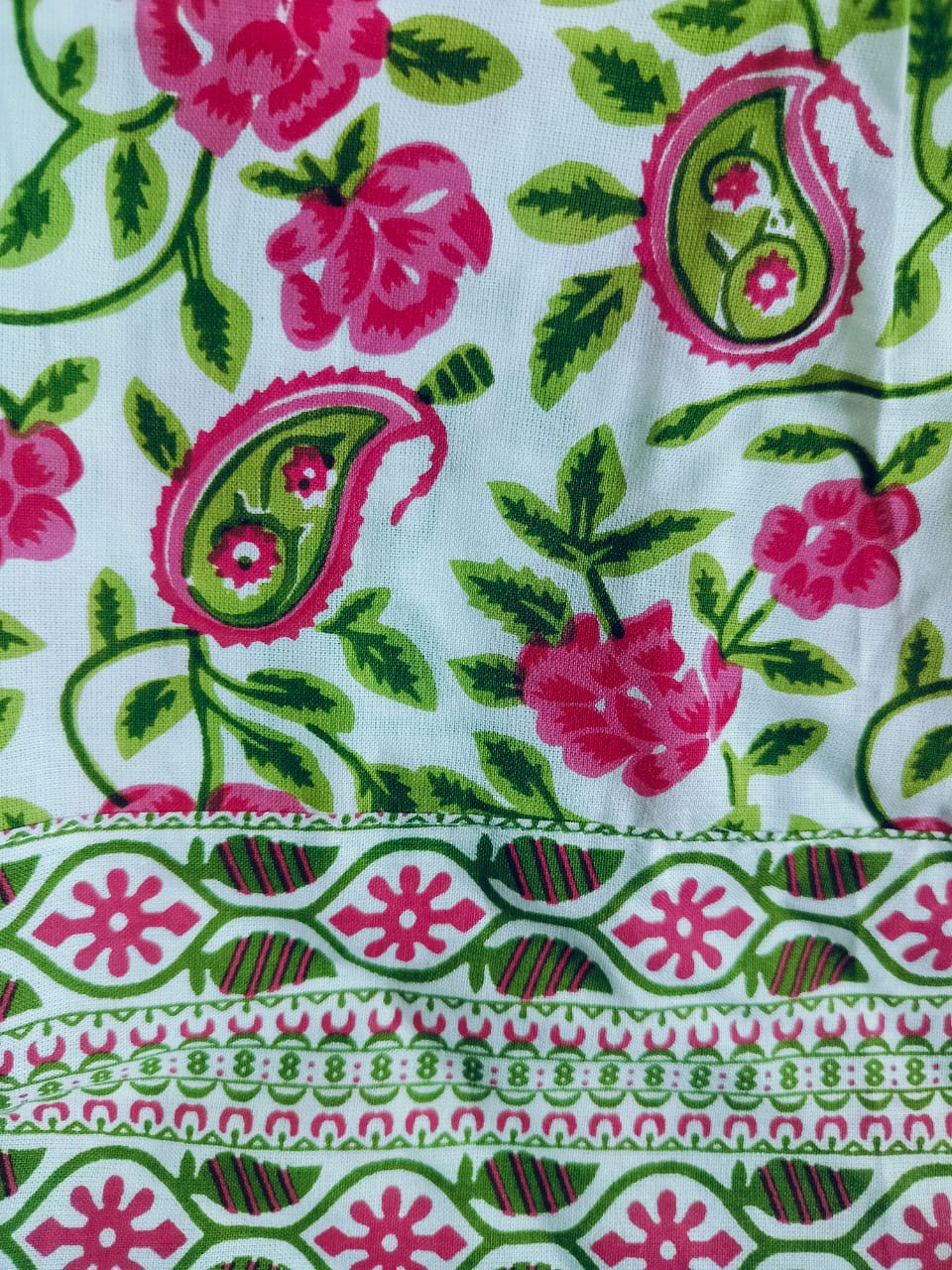 Floral Anarkali Long Gown with Aliya Cut in Soft Cotton – Front & Back Floral Pattern-multi-color-cotton