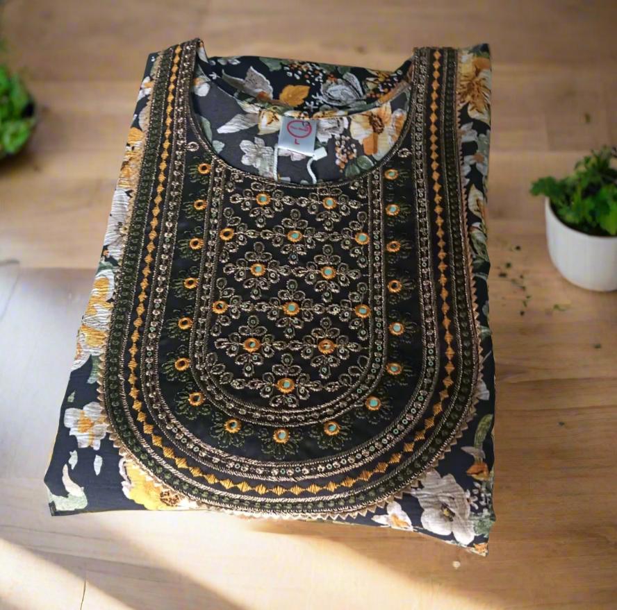 Black-Floral Anarkali Top! πΈ