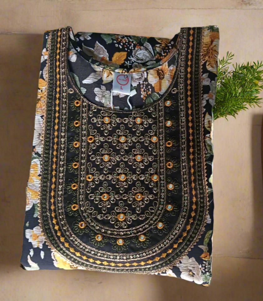 Black-Floral Anarkali Top! πΈ