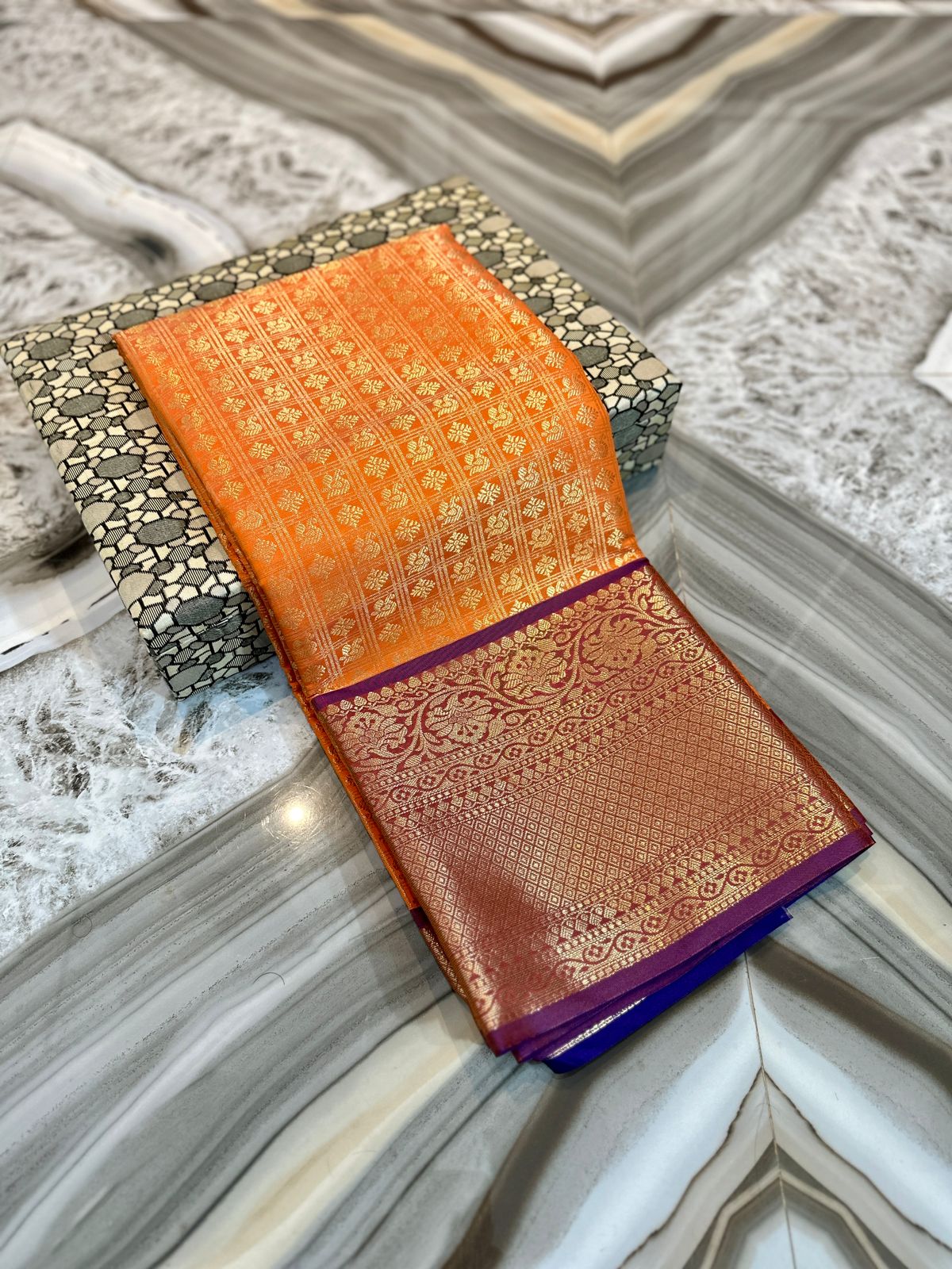 Banarasi Tissue Soft Silk Saree with Zari Border and Jacquard Fancy Blouse – Premium Quality-org