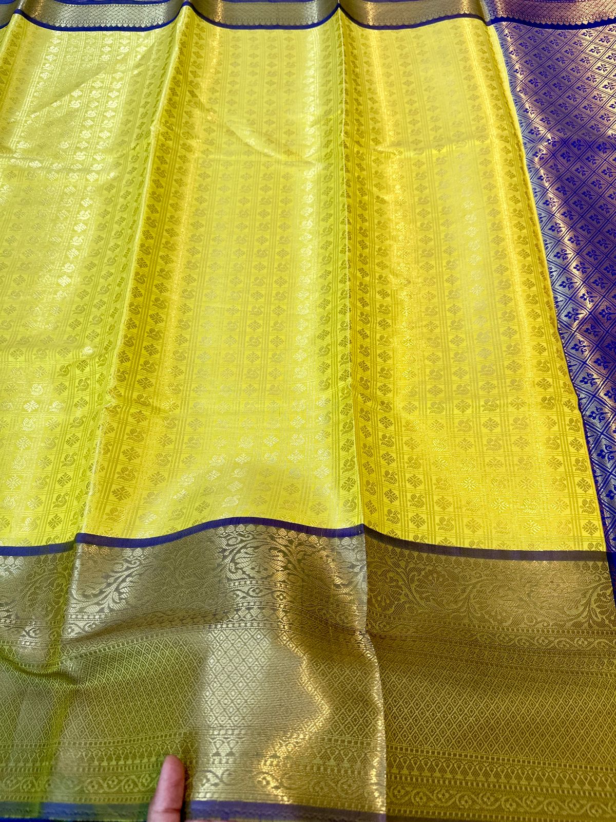 Banarasi Tissue Soft Silk Saree with Zari Border and Jacquard Fancy Blouse – Premium Quality-yel