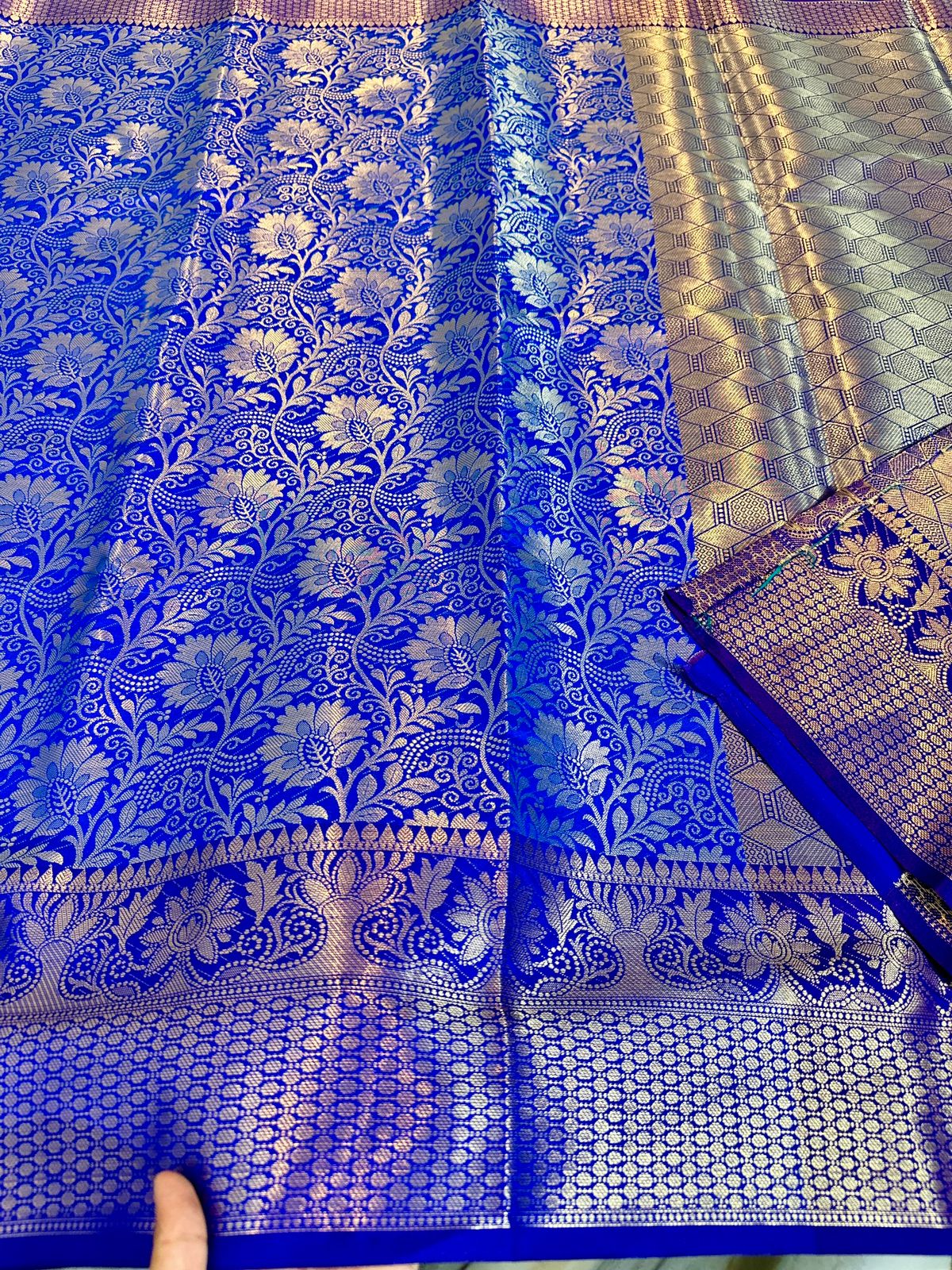 Banarasi Tissue Soft Silk Saree with Zari Border and Jacquard Fancy Blouse – Premium Quality by Rafia Fashions-royal blue