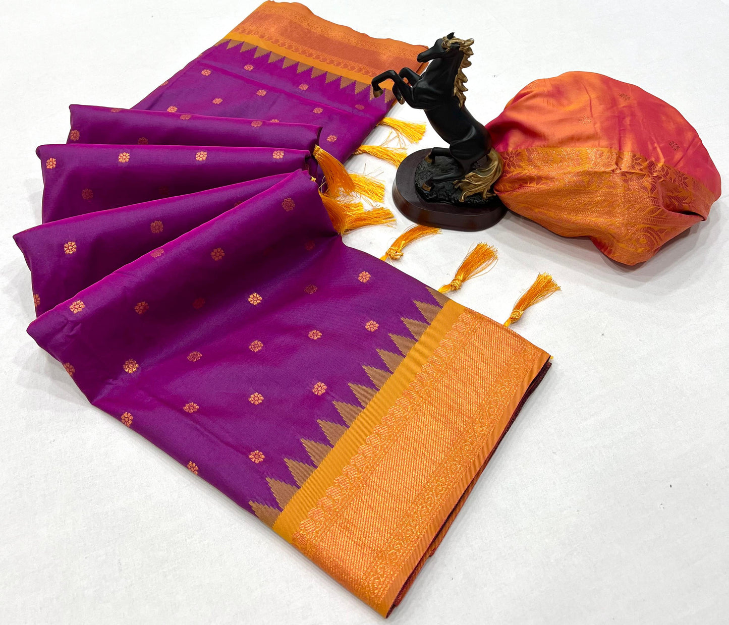 Premium Soft Silk Saree in Red with Narayanpeth Border – Roshni Vol-1-lavender