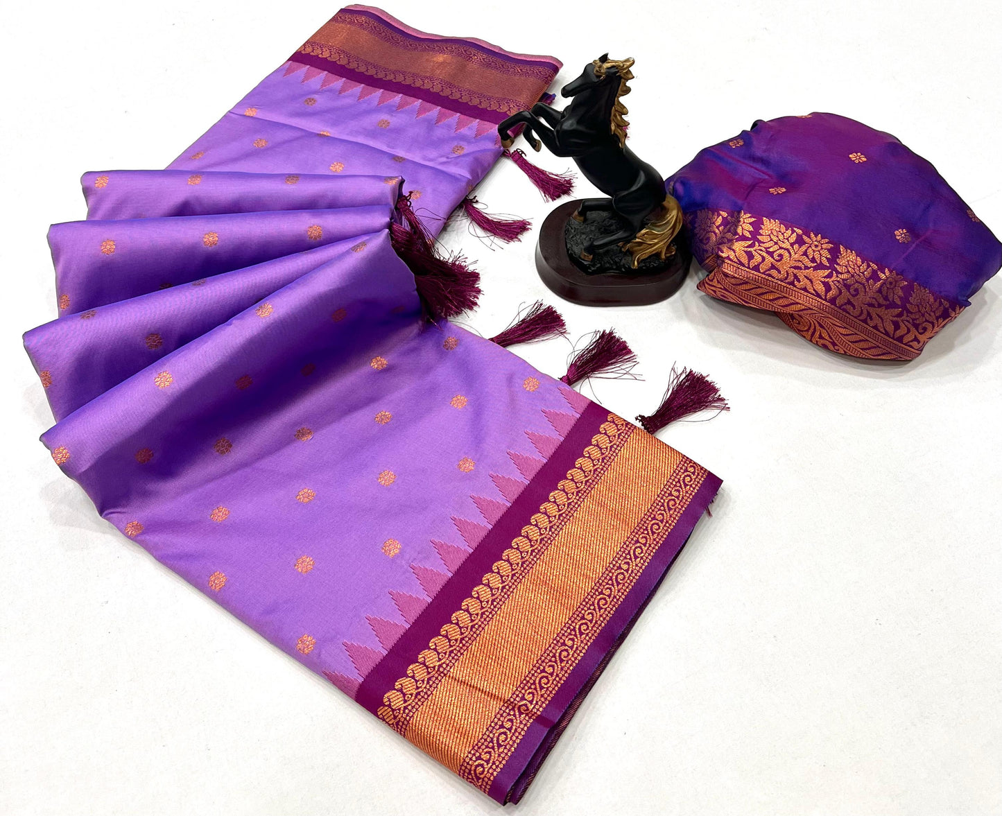 Premium Soft Silk Saree in Red with Narayanpeth Border – Roshni Vol1-lavender bright