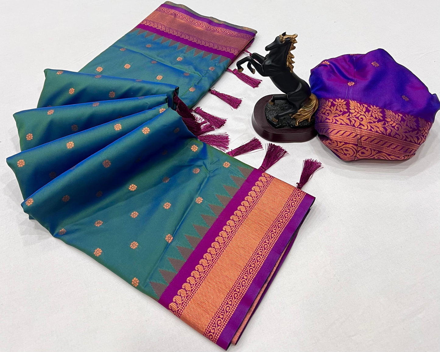 Premium Soft Silk Saree in Red with Narayanpeth Border – Roshni Vol-1-ceanblue