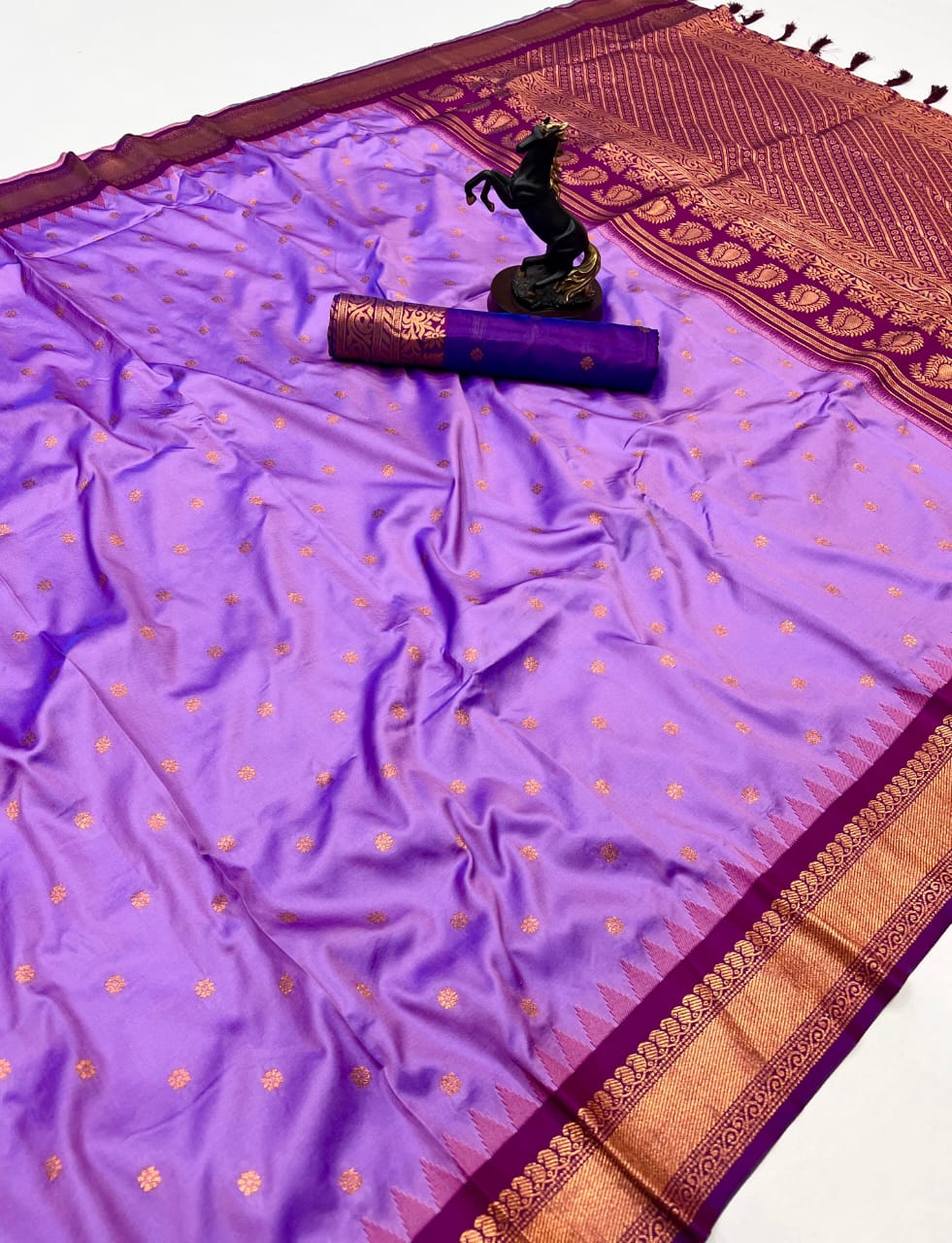 Premium Soft Silk Saree in Red with Narayanpeth Border – Roshni Vol-1-lavenderbright pallu