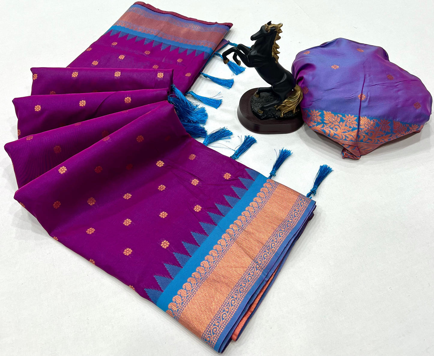 Premium Soft Silk Saree in Red with Narayanpeth Border – Roshni Vol-1-purplee