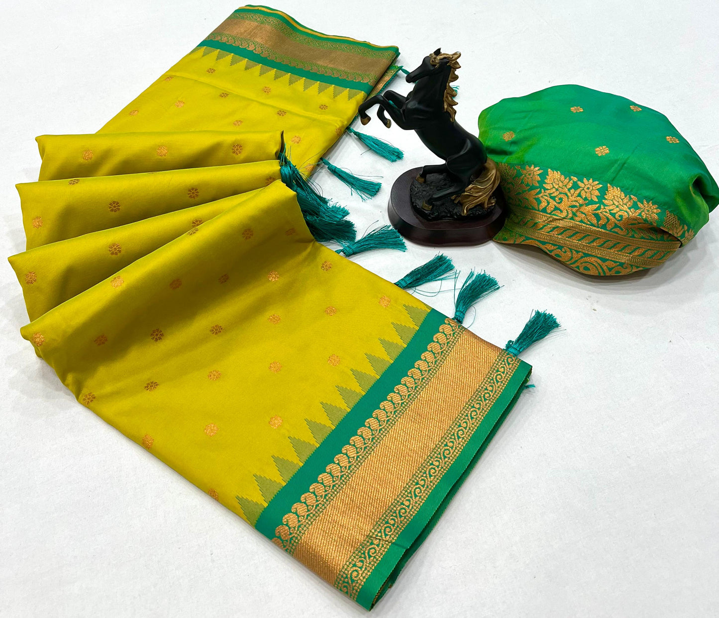 Premium Soft Silk Saree in Red with Narayanpeth Border – Roshni Vol-1-yellow