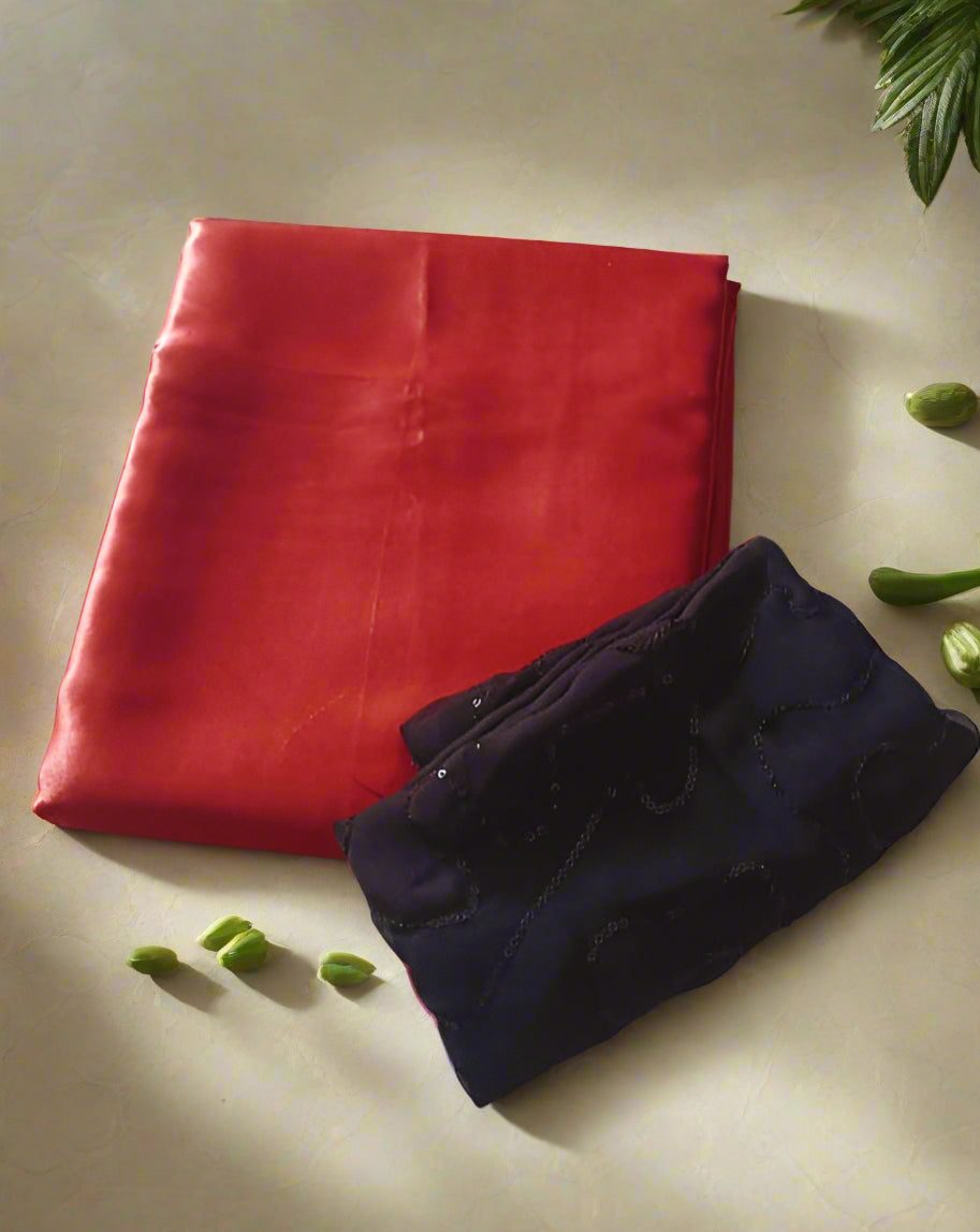 Rich Look Plain Orange Silk Saree – Stunning Festive Style – Rafia Fashions