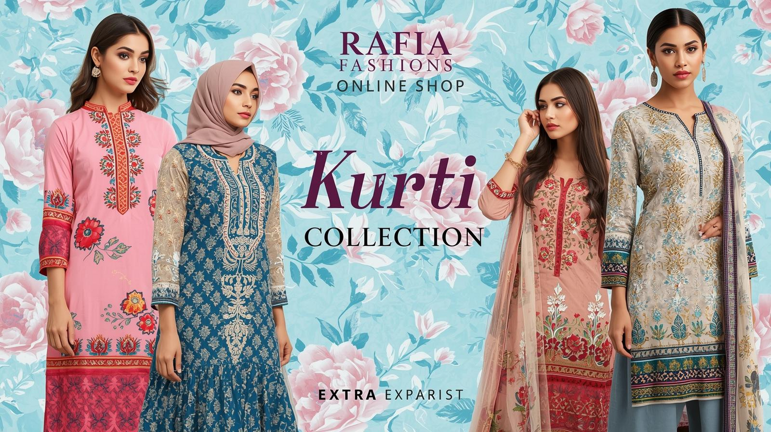 Kurti Collection Online – Stylish Cotton, Rayon & Designer Kurtis | Rafia Fashions