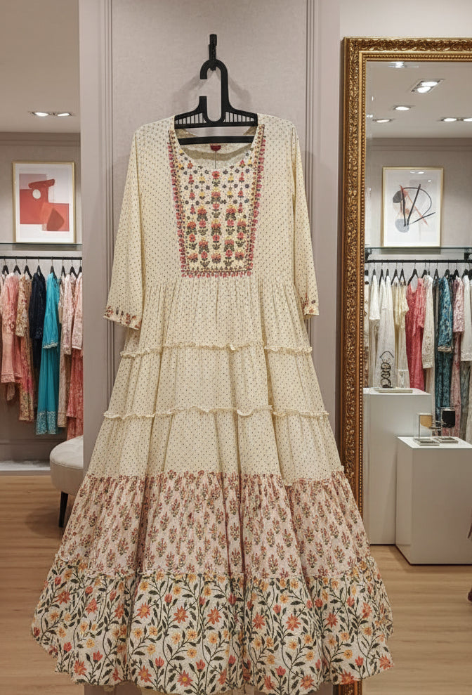 Anarkali umbrella ghera long gown for women – floral design