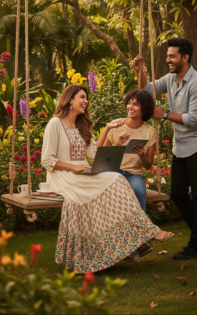 Anarkali umbrella ghera long gown for women – floral design