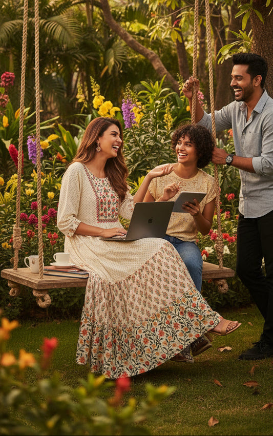 Anarkali umbrella ghera long gown for women – floral design