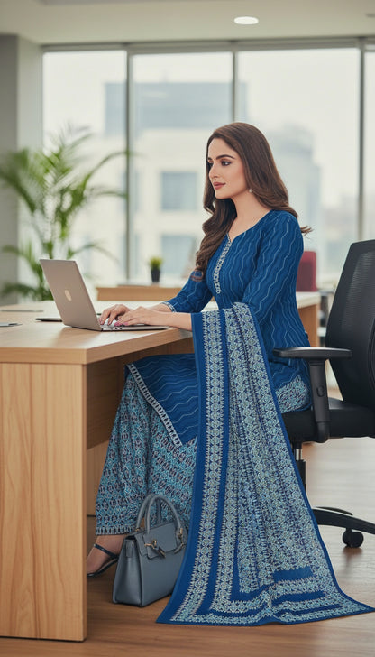 Straight Cut – 3Pc Set-Blue