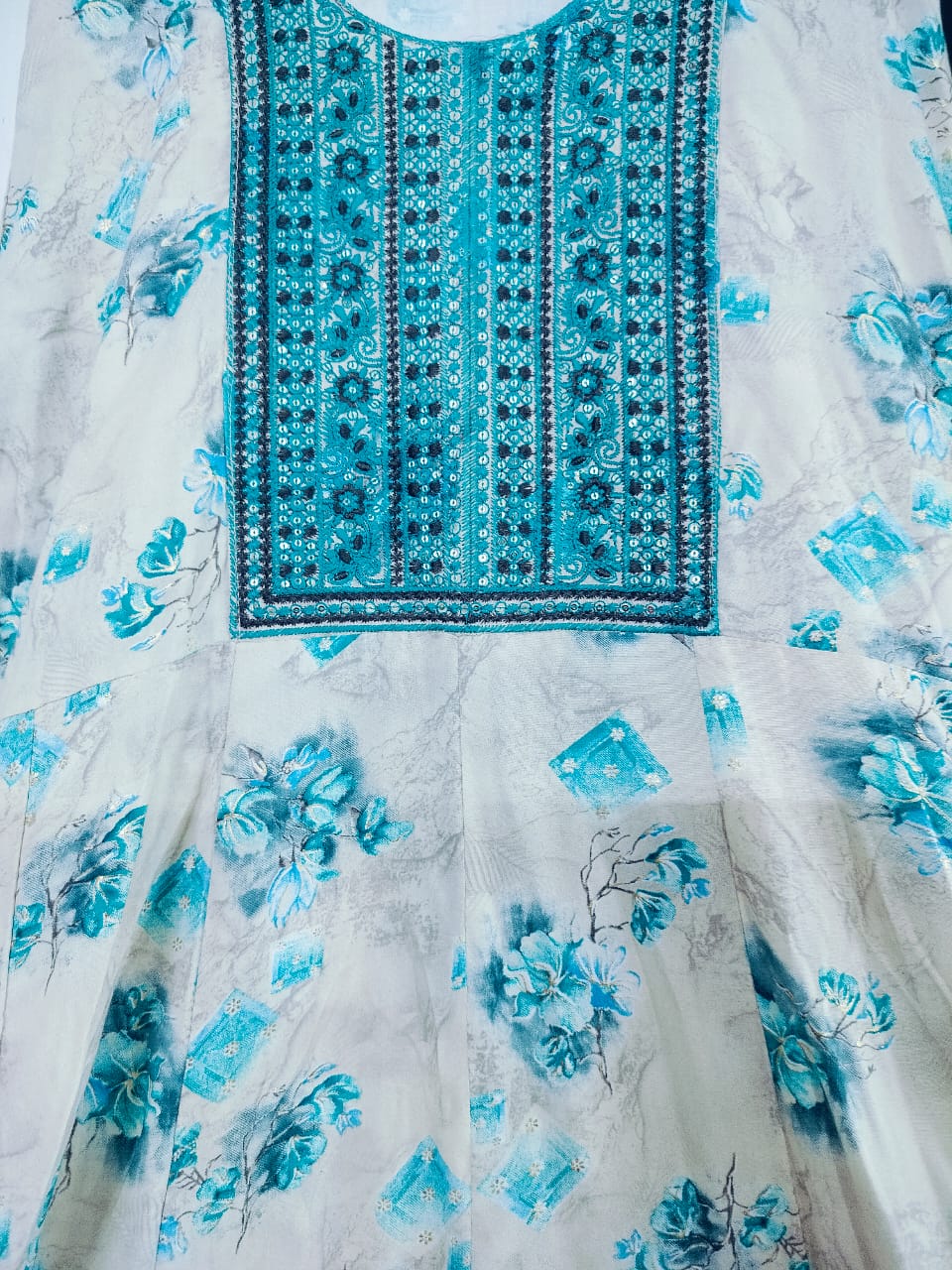 Blue-Floral Top-3XL