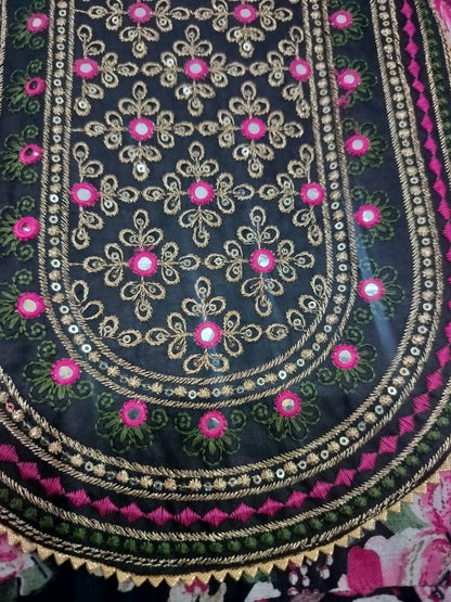 Black-Floral Anarkali Top! 🌸