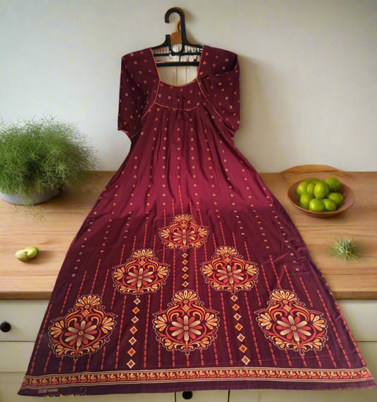 Floral Maroon Nighty