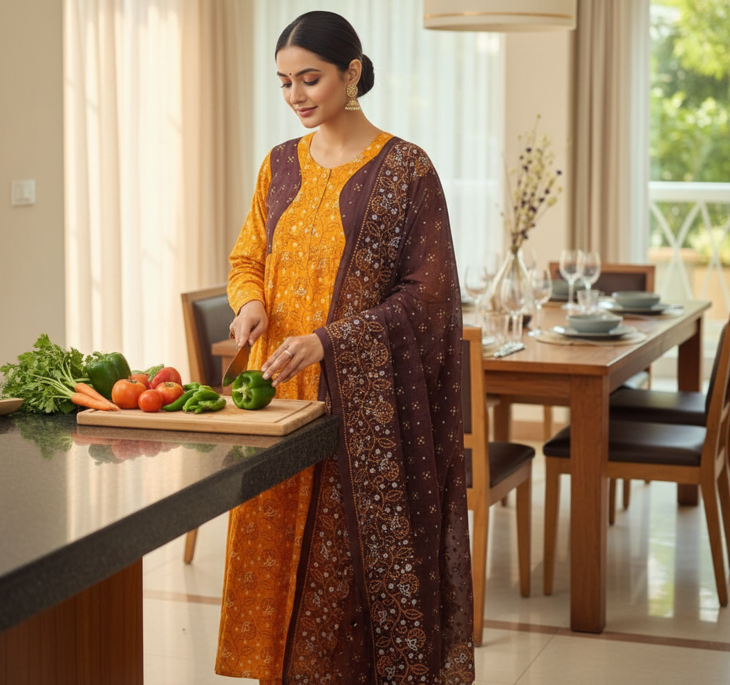 Long-Sleeves-Nighty-With-Dupatta-XL-XXL-cotton