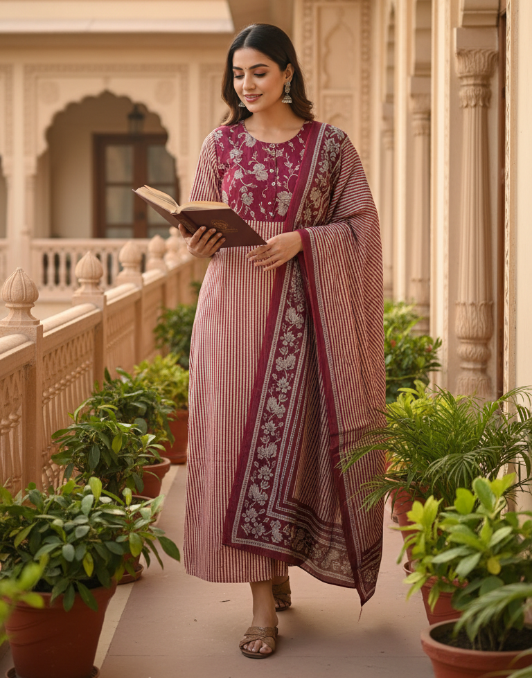 Cotton-Nighty-Set-With-Dupatta-Women-long-sleeve