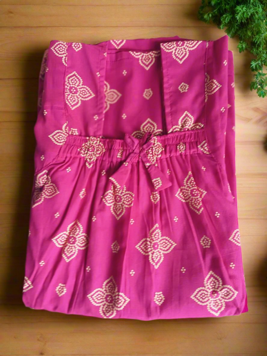 Pink Jaipuri Cotton Nighty