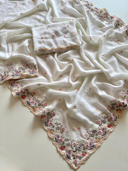 Multicolor 4m sequin embroidery saree with soft lightweight fabric-premium embroidery sequence saree