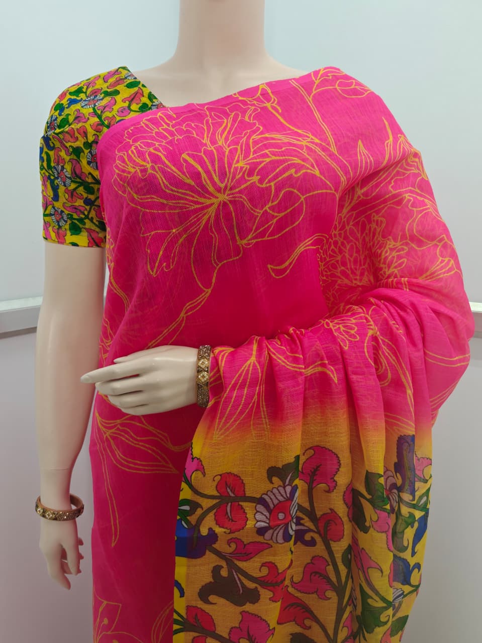 Trending Linen Cotton Saree in elegant design for casual and work wear