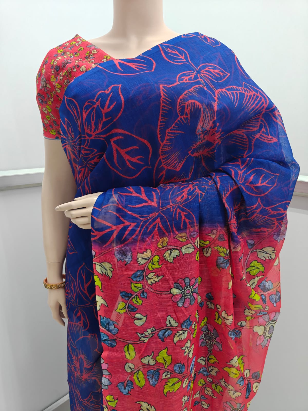 Lightweight Linen Cotton Saree for office and daily wear – soft breathable fabric