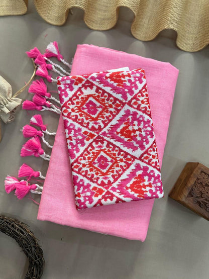 Khadi Handloom Cotton Saree with Magic Cotton Blouse - KHADI-022