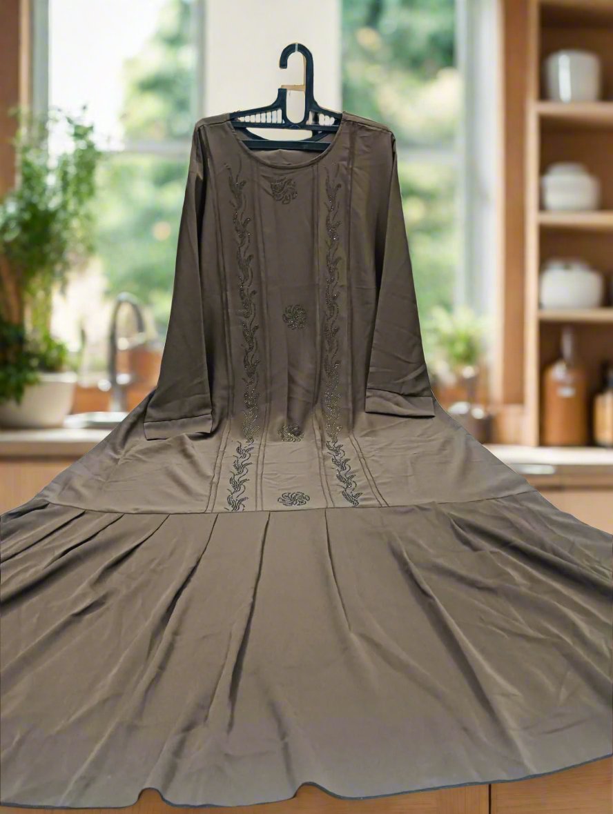 Brown Sugar Burqa-Frill Abaya