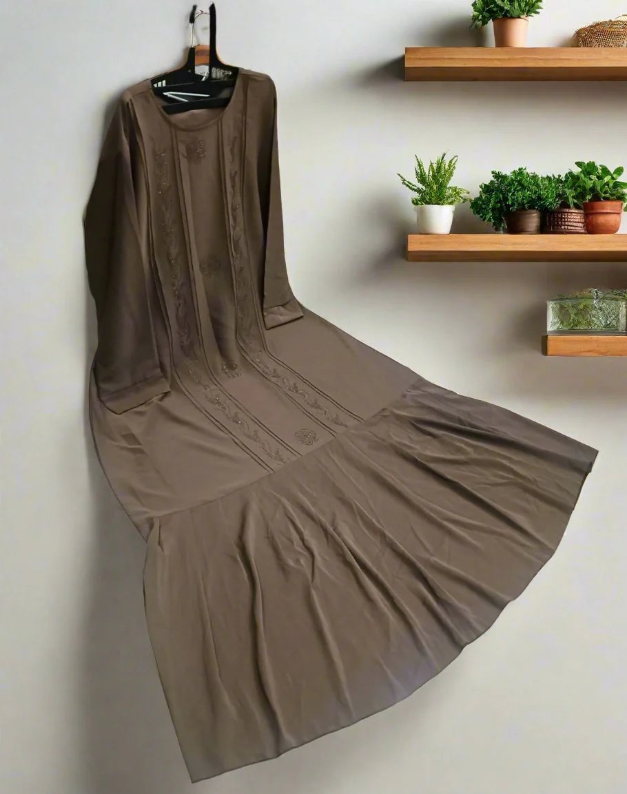 Brown Sugar Burqa-Frill Abaya