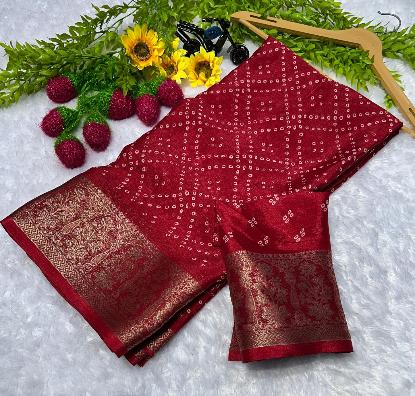 Lightweight chinnon saree perfect for festive and daily wear