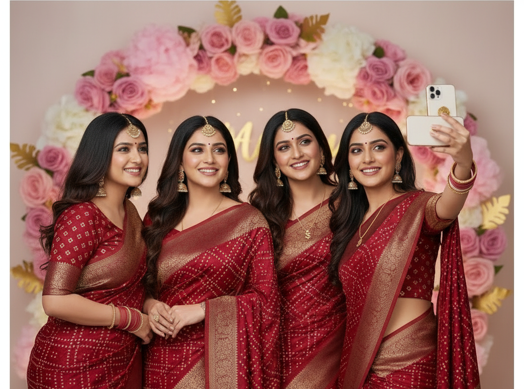 chinnon-saree-with-tassels-pallu