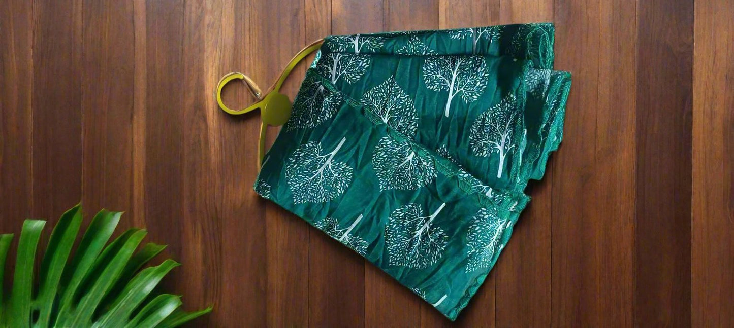 COTTON DUPATTA DARK GREEN