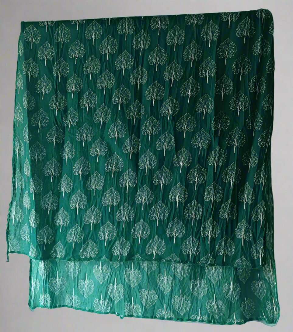 COTTON DUPATTA DARK GREEN