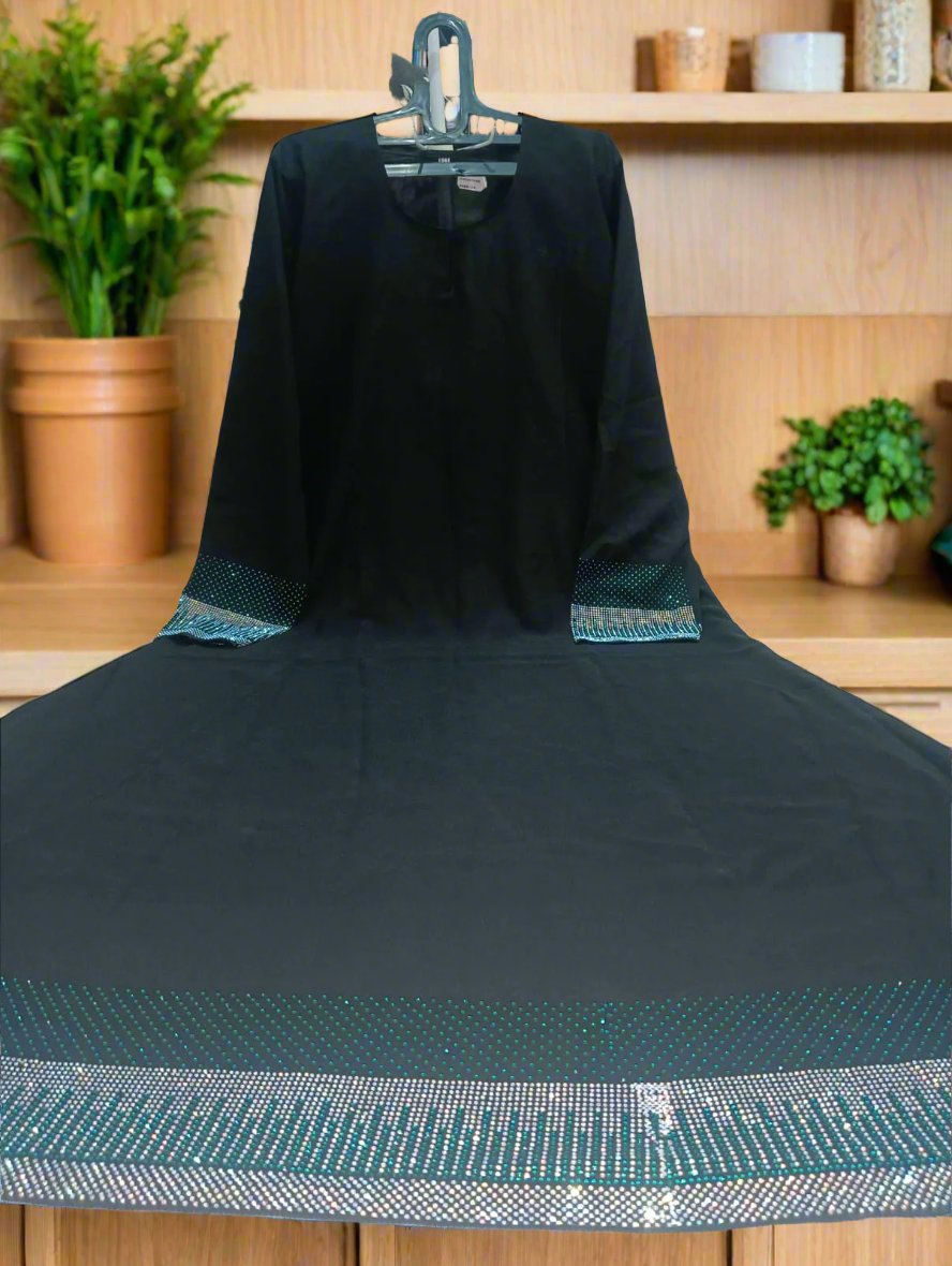 Black Ocean Double Layer Stonework Burqa