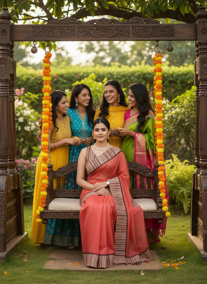 Soft linen cotton saree with simple classy drape – everyday ethnic wear