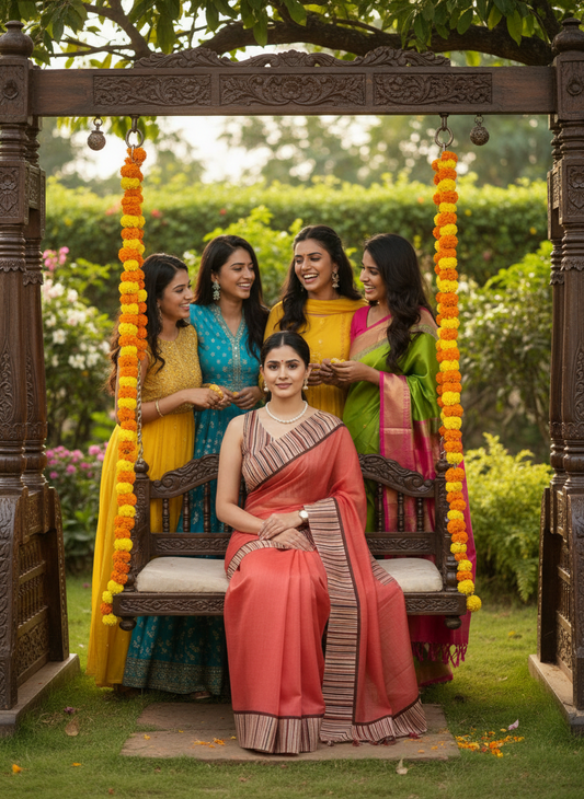 Soft linen cotton saree with simple classy drape – everyday ethnic wear