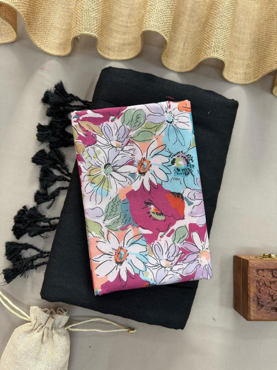 Khadi Handloom Cotton Saree with Magic Cotton Blouse - KHADI-022