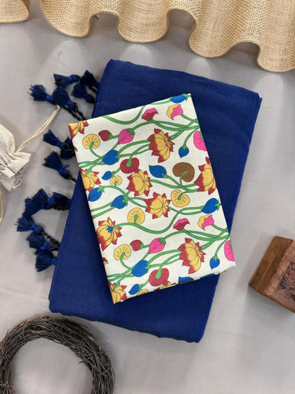 Khadi Handloom Cotton Saree with Magic Cotton Blouse - KHADI-022