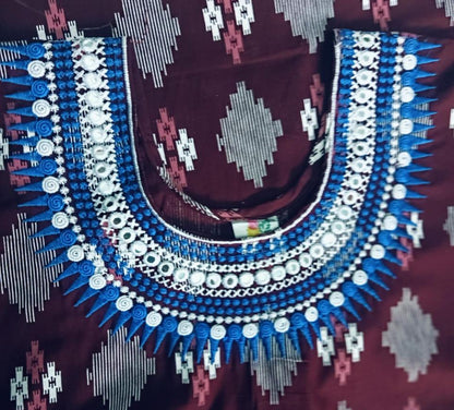 Moon Maroon-Blue neck Nighty