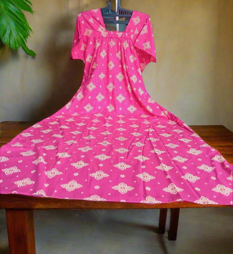 Pink Jaipuri Cotton Nighty