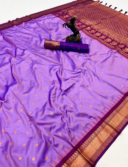 Premium Soft Silk Saree in Red with Narayanpeth Border – Roshni Vol-1-lavenderbright pallu