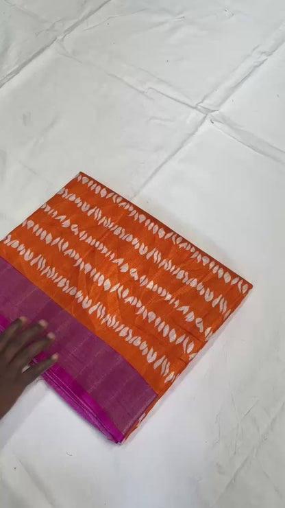 Premium Handloom Cotton Silk Saree with zari border and floral design on border-