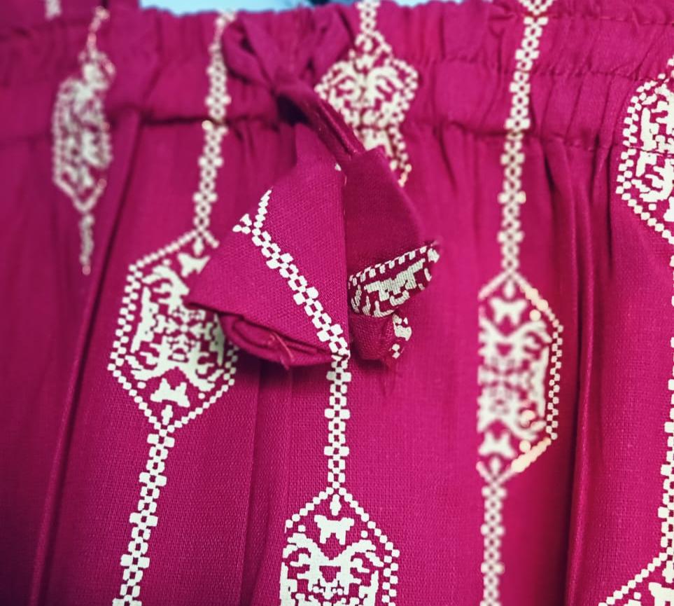 Red Jaipuri Cotton Nighty