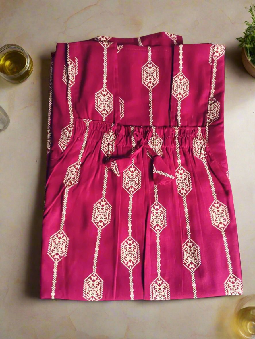 Pink Jaipuri Cotton Nighty